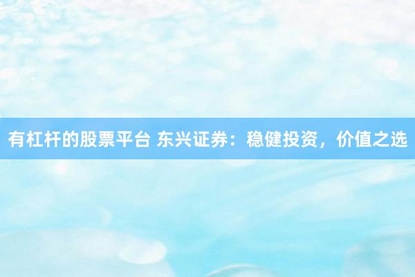 有杠杆的股票平台 东兴证券：稳健投资，价值之选