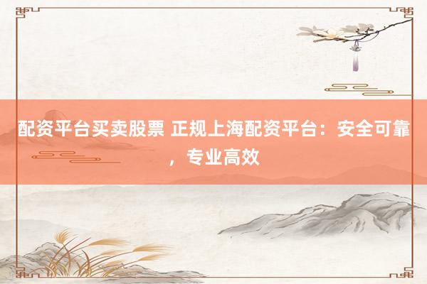 配资平台买卖股票 正规上海配资平台：安全可靠，专业高效
