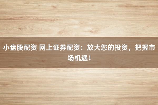 小盘股配资 网上证券配资：放大您的投资，把握市场机遇！