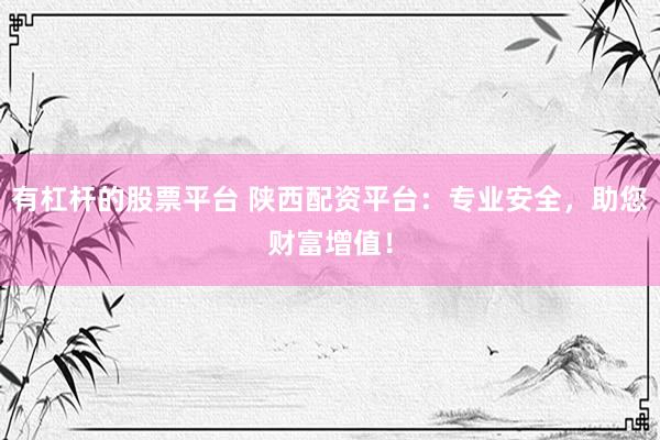 有杠杆的股票平台 陕西配资平台：专业安全，助您财富增值！