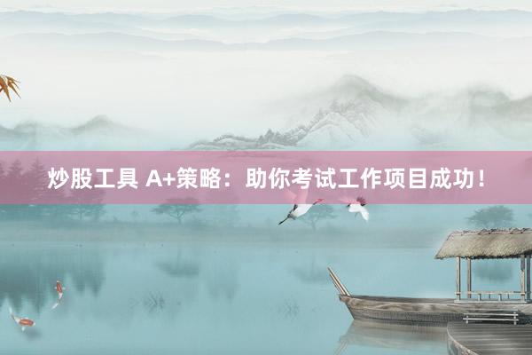 炒股工具 A+策略：助你考试工作项目成功！