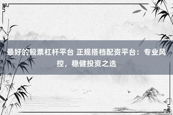 最好的股票杠杆平台 正规搭档配资平台：专业风控，稳健投资之选