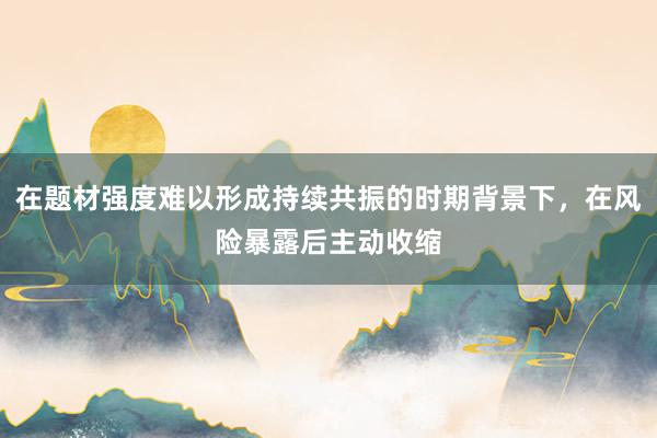 在题材强度难以形成持续共振的时期背景下,在风险暴露后主动收缩