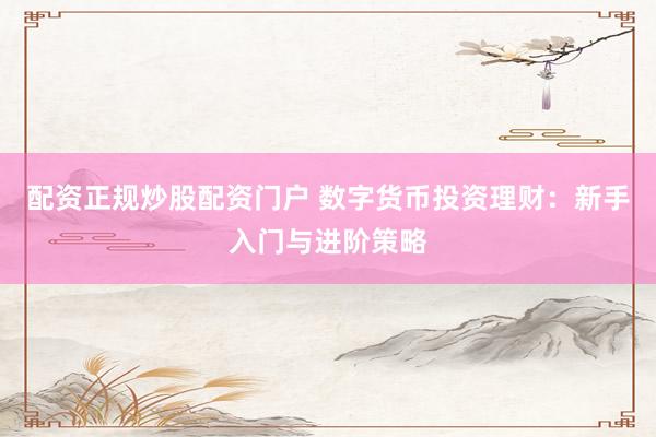 配资正规炒股配资门户 数字货币投资理财:新手入门与进阶策略
